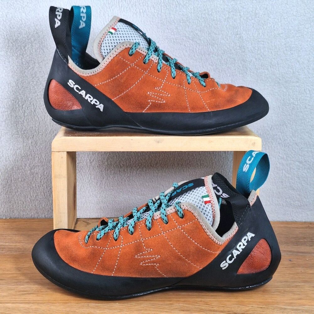 SCARPA Helix Rock Climbing Shoes EU 40 Men 7.5 Women 8.5 Italy Bouldering Red